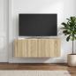 Preview: ARDEBO.de - Wandmontierter TV-Schrank 78,5 x 31 x 30 cm Sonoma-Eiche