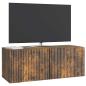 Preview: Wandmontierter TV-Schrank 78,5 x 31 x 30 cm Räuchereiche