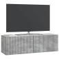 Preview: Wandmontierter TV-Schrank 98 x 31 x 30 cm Betongrau
