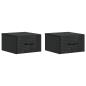 Preview: Wandmontierter Nachttisch 2 Stk. Schwarz 34,5 x 33 x 20 cm