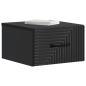 Preview: Wandmontierter Nachttisch 2 Stk. Schwarz 34,5 x 33 x 20 cm