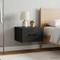 Preview: Wandmontierter Nachttisch 2 Stk. Schwarz 34,5 x 33 x 20 cm