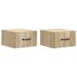 Preview: Wandmontierter Nachttisch 2 Stk. Sonoma-Eiche 34,5 x 33 x 20 cm