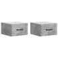 Preview: Wandmontierter Nachttisch 2 Stk. Betongrau 34,5 x 33 x 20 cm