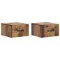 Preview: Wandmontierter Nachttisch 2 Stk. Altholz 34,5 x 33 x 20 cm