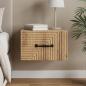 Preview: ARDEBO.de - Wandmontierter Nachttisch Artisan-Eiche 34,5 x 33 x 20 cm