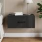 Preview: ARDEBO.de - Wandmontierter Nachttisch Schwarz 49 x 34,5 x 20 cm