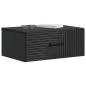Preview: Wandmontierter Nachttisch 2 Stk. Schwarz 49 x 34,5 x 20 cm