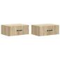 Preview: Wandmontierter Nachttisch 2 Stk. Sonoma-Eiche 49 x 34,5 x 20 cm