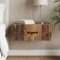 Preview: ARDEBO.de - Wandmontierter Nachttisch Altholz 49 x 34,5 x 20 cm