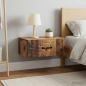 Preview: Wandmontierter Nachttisch 2 Stk. Altholz 49 x 34,5 x 20 cm