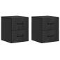 Preview: Wandmontierter Nachttisch 2 stk. Schwarz 34,5 x 33 x 40 cm