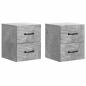 Preview: Wandmontierter Nachttisch 2 stk. Betongrau 34,5 x 33 x 40 cm