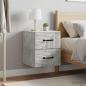 Preview: Wandmontierter Nachttisch 2 stk. Betongrau 34,5 x 33 x 40 cm
