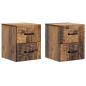 Preview: Wandmontierter Nachttisch 2 Stk. Altholz 34,5 x 33 x 40 cm