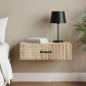 Preview: ARDEBO.de - Wandmontierter Beistelltisch 59 x 34,5 x 17 cm Holzwerkstoff