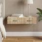Preview: ARDEBO.de - Wandmontierter Beistelltisch 87,5 x 34,5 x 17 cm Holzwerkstoff