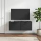 Preview: ARDEBO.de - Wandmontierter TV-Schrank Schwarz 78,5 x 41 x 30 cm