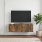 Preview: ARDEBO.de - Wandmontierter TV-Schrank Geräucherte Eiche 98 x 41 x 30 cm