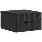 Preview: Wandmontierter Nachttisch Schwarz 34,5 x 33 x 20 cm