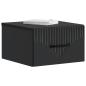 Preview: Wandmontierter Nachttisch Schwarz 34,5 x 33 x 20 cm