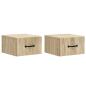 Preview: Wandmontierter Nachttisch 2 stk. Sonoma-Eiche 34,5 x 33 x 20 cm