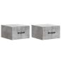 Preview: Wandmontierter Nachttisch 2 stk. Betongrau 34,5 x 33 x 20 cm