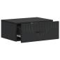 Preview: Wandmontierter Nachttisch Schwarz 49 x 34,5 x 20 cm