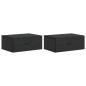 Preview: Wandmontierter Nachttisch 2 stk. Schwarz 49 x 34,5 x 20 cm