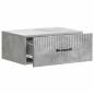 Preview: Wandmontierter Nachttisch Betongrau 49 x 34,5 x 20 cm