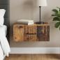 Preview: ARDEBO.de - Wandmontierter Nachttisch Altholz 49 x 34,5 x 20 cm