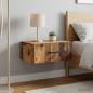 Preview: ARDEBO.de - Wandmontierter Nachttisch 2 stk. Altholz 49 x 34,5 x 20 cm