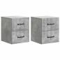 Preview: Wandmontierter Nachttisch 2 stk. Betongrau 34,5 x 33 x 40 cm