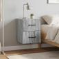 Preview: ARDEBO.de - Wandmontierter Nachttisch 2 stk. Graues Sonoma