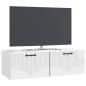 Preview: Wandmontierter TV-Schrank Hochglanz Weiß 98 x 41 x 30 cm