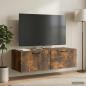 Preview: ARDEBO.de - Wandmontierter TV-Schrank Geräucherte Eiche 98 x 41 x 30 cm