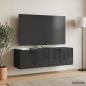 Preview: ARDEBO.de - Wandmontierter TV-Schrank Schwarz 98 x 31 x 30 cm Holzwerkstoff