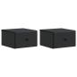 Preview: Wandmontierter Nachttisch 2 stk. Schwarz 34,5 x 33 x 20 cm
