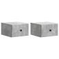 Preview: Wandmontierter Nachttisch 2 stk. Betongrau 34,5 x 33 x 20 cm
