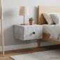 Preview: Wandmontierter Nachttisch 2 stk. Betongrau 34,5 x 33 x 20 cm