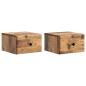Preview: Wandmontierter Nachttisch 2 stk. Altholz 34,5 x 33 x 20 cm