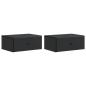 Preview: Wandmontierter Nachttisch 2 stk. Schwarz 49 x 34,5 x 20 cm