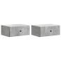 Preview: Wandmontierter Nachttisch 2 stk. Betongrau 49 x 34,5 x 20 cm