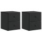 Preview: Wandmontierter Nachttisch 2 stk. Schwarz 34,5 x 33 x 40 cm