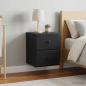 Preview: Wandmontierter Nachttisch 2 stk. Schwarz 34,5 x 33 x 40 cm