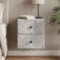 Preview: ARDEBO.de - Wandmontierter Nachttisch Betongrau 34,5 x 33 x 40 cm