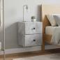 Preview: ARDEBO.de - Wandmontierter Nachttisch 2 stk. Betongrau 34,5 x 33 x 40 cm