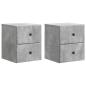 Preview: Wandmontierter Nachttisch 2 stk. Betongrau 34,5 x 33 x 40 cm