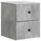 Preview: Wandmontierter Nachttisch 2 stk. Betongrau 34,5 x 33 x 40 cm