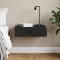Preview: ARDEBO.de - Wandmontierter Beistelltisch Schwarz 59 x 34,5 x 17 cm
